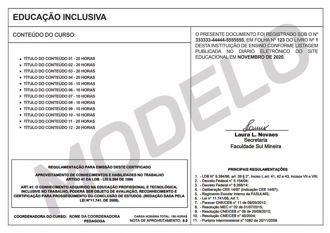 Certificados Curso Online - Certificado Fasul Educacional